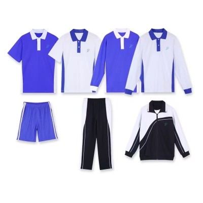 斯坦尼厂家深圳中学生校服夏季短袖索罗娜速干初中深圳高中生校服图4