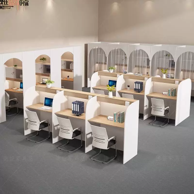 【考生网专属渠道】共享自习室学习桌沉浸式隔断板双人桌椅带帘套装书桌灯夜间考研图7