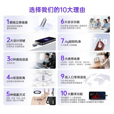 PlumCat 李子猫 AI 穿戴翻译机【A6手串款】图7
